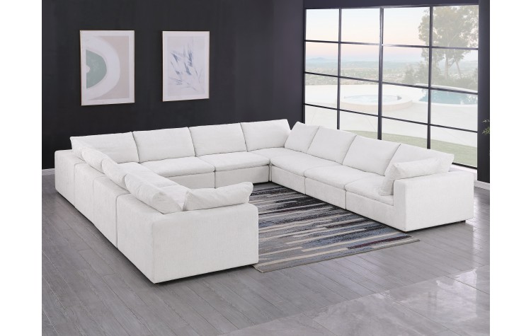 DivanItalia 1100 Light Grey 10-Piece Sectional - Upholstered in Genuine Belfast Fabric