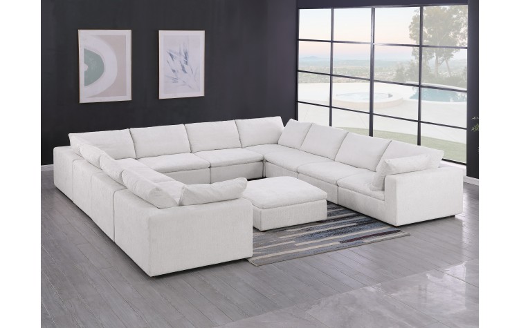 DivanItalia 1100 Light Grey 11-Piece Sectional - Upholstered in Genuine Belfast Fabric