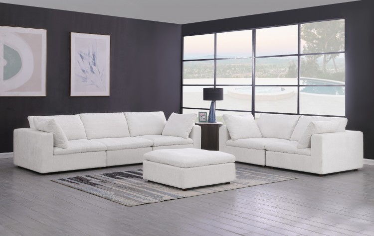 DivanItalia 1100 Light Grey 2-Piece Sofa Set with Ottoman - Upholstered in Genuine Belfast Fabric