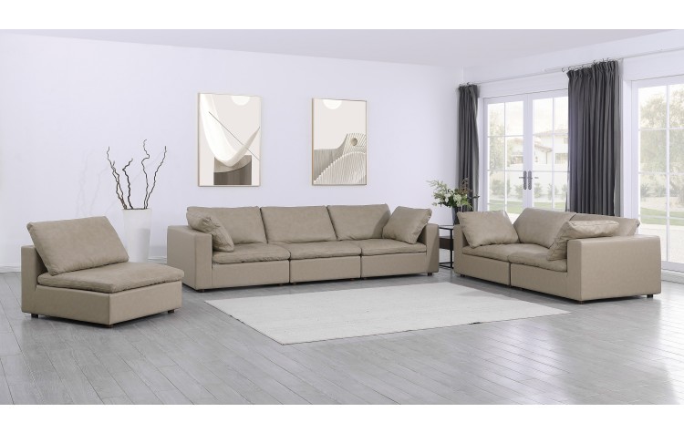 DivanItalia 1100 Beige 3-Piece Sofa Set - Upholstered in Top-Grain Italian Leather