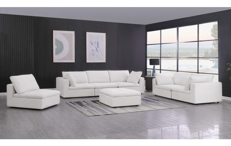 DivanItalia 1100 Light Grey 3-Piece Sofa Set with Ottoman - Upholstered in Genuine Belfast Fabric