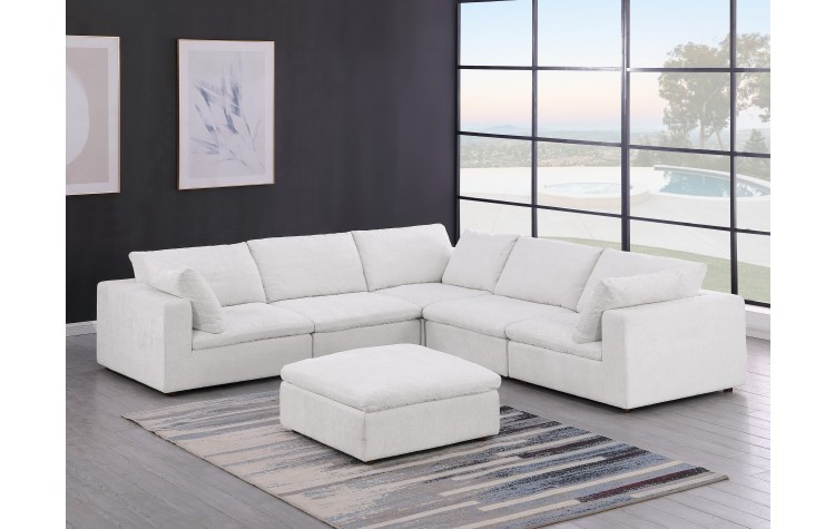 DivanItalia 1100 Light Grey 6-Piece  Sectional - Upholstered in Genuine Belfast Fabric