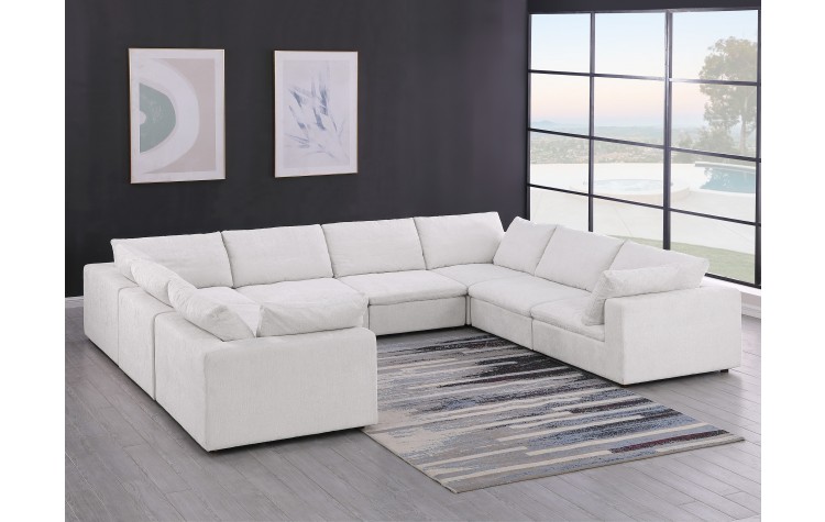 DivanItalia 1100 Light Grey 8-Piece Sectional - Upholstered in Genuine Belfast Fabric