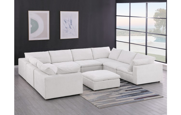 DivanItalia 1100 Light Grey 9-Piece Sectional - Upholstered in Genuine Belfast Fabric