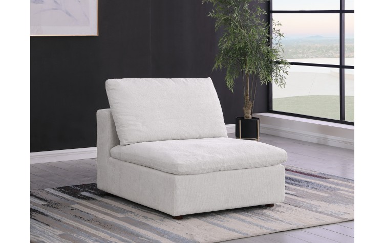 DivanItalia 1100 Light Grey Armless Chair - Upholstered in Genuine Belfast Fabric