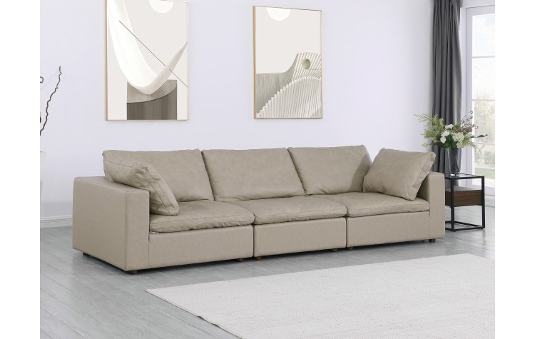 DivanItalia 1100 Beige Modular Sofa - Upholstered in Top-Grain Italian Leather