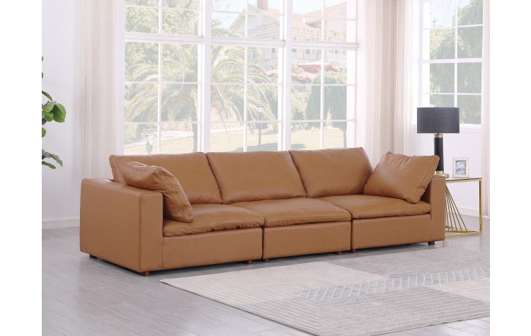 DivanItalia 1100 Cognac Modular Sofa - Upholstered in Top-Grain Italian Leather