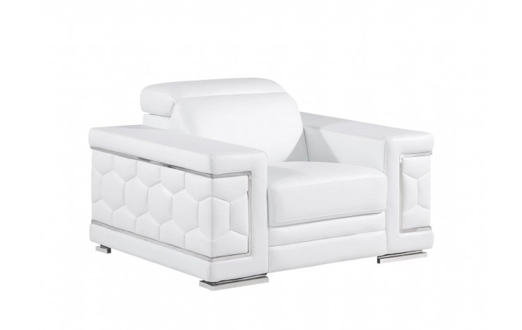 296 - Global United Genuine White Leather Chair