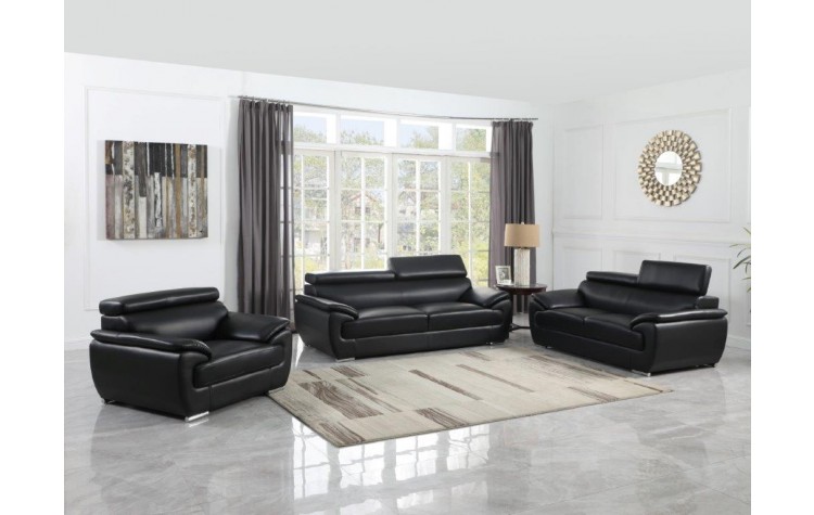 4571 - Black Sofa Set
