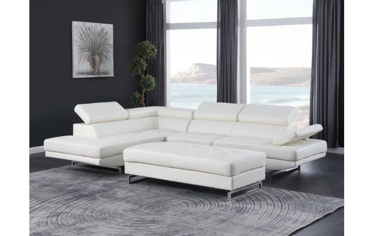 8136 - White Sectional LAF
