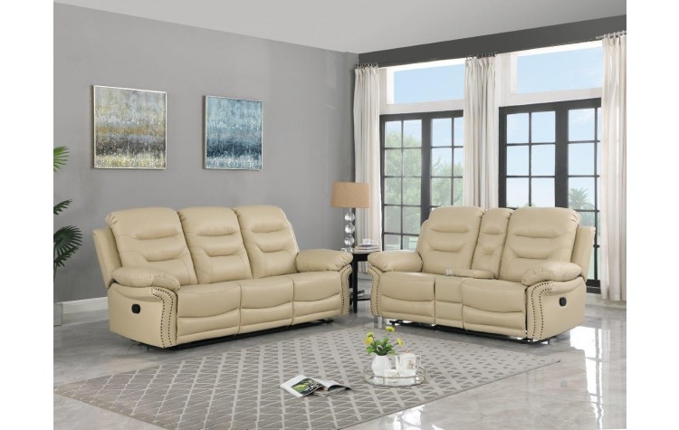 9392 - Beige Sofa with Console Love