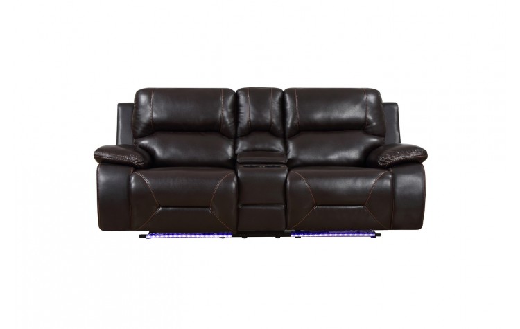 9422 - Brown Console Loveseat