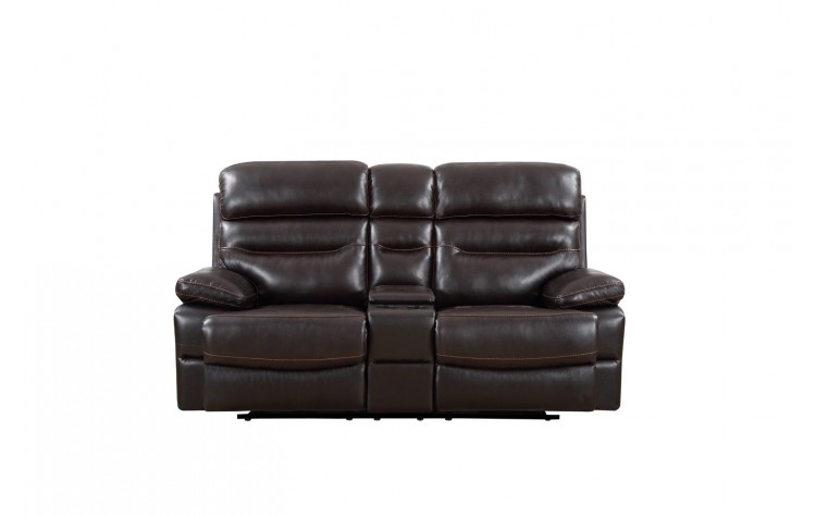 9442 - Brown Console Loveseat