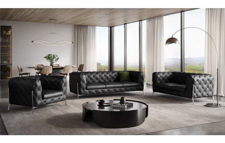 970 - Black Sofa Set
