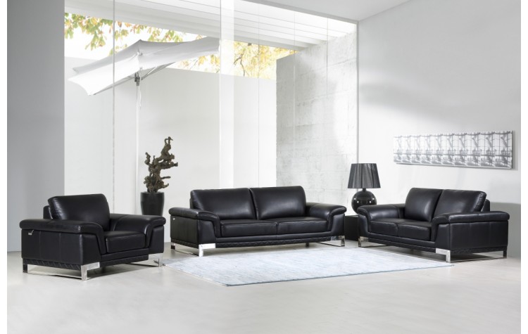 411 - Black Sofa Set