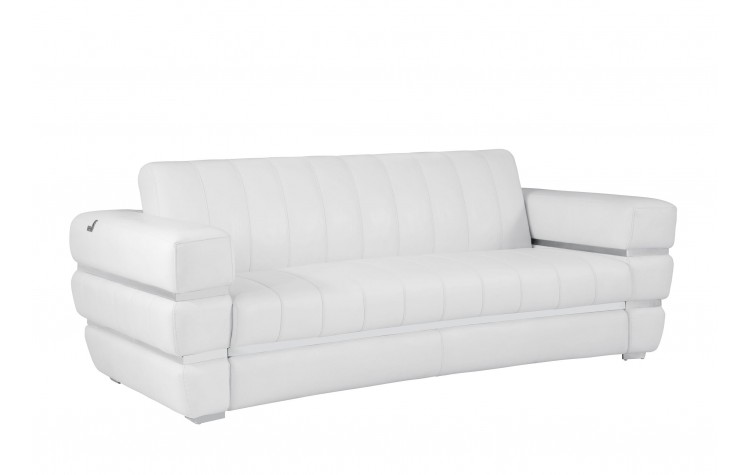 904 - White Italian Leather Sofa