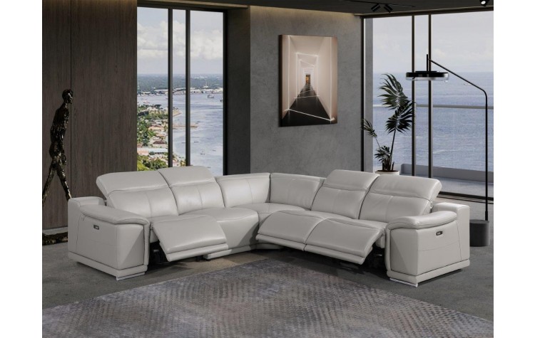 9762 - Light Gray 3-Power Reclining 5PC Sectional