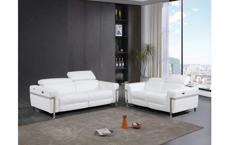 990 -WHITE Power Reclining Sofa Love