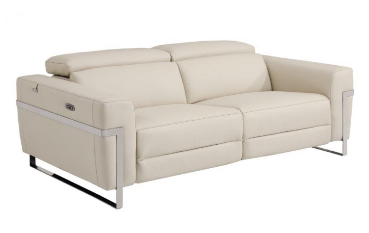 990 - Beige Power Reclining Sofa