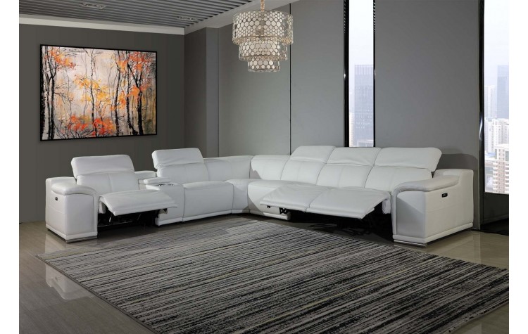 9762 - White 3-Power Reclining 7PC Sectional w/ 1-Console