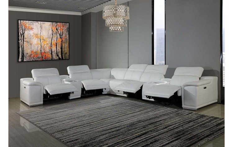 9762 - White 4-Power Reclining 8PC Sectional /w 2-Consoles