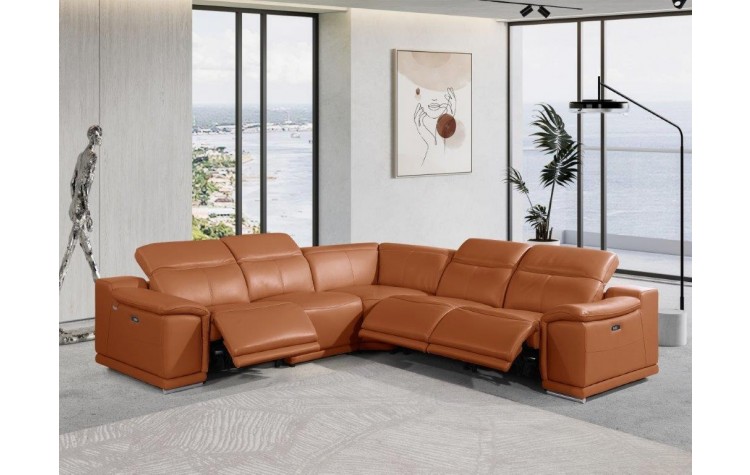 9762 - Camel 3-Power Reclining 5PC Sectional