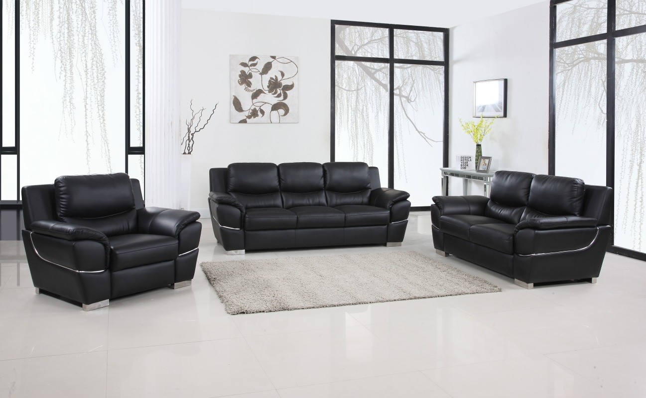 4572 Black Sofa Set Living Rooms