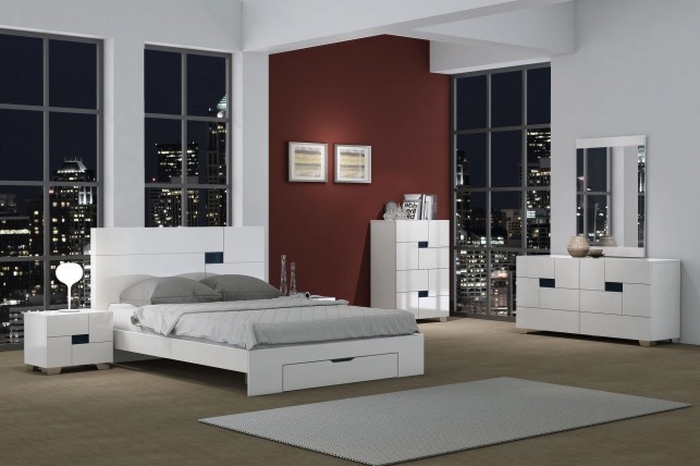 Aria - White 4PC Bedroom Set - Bedroom