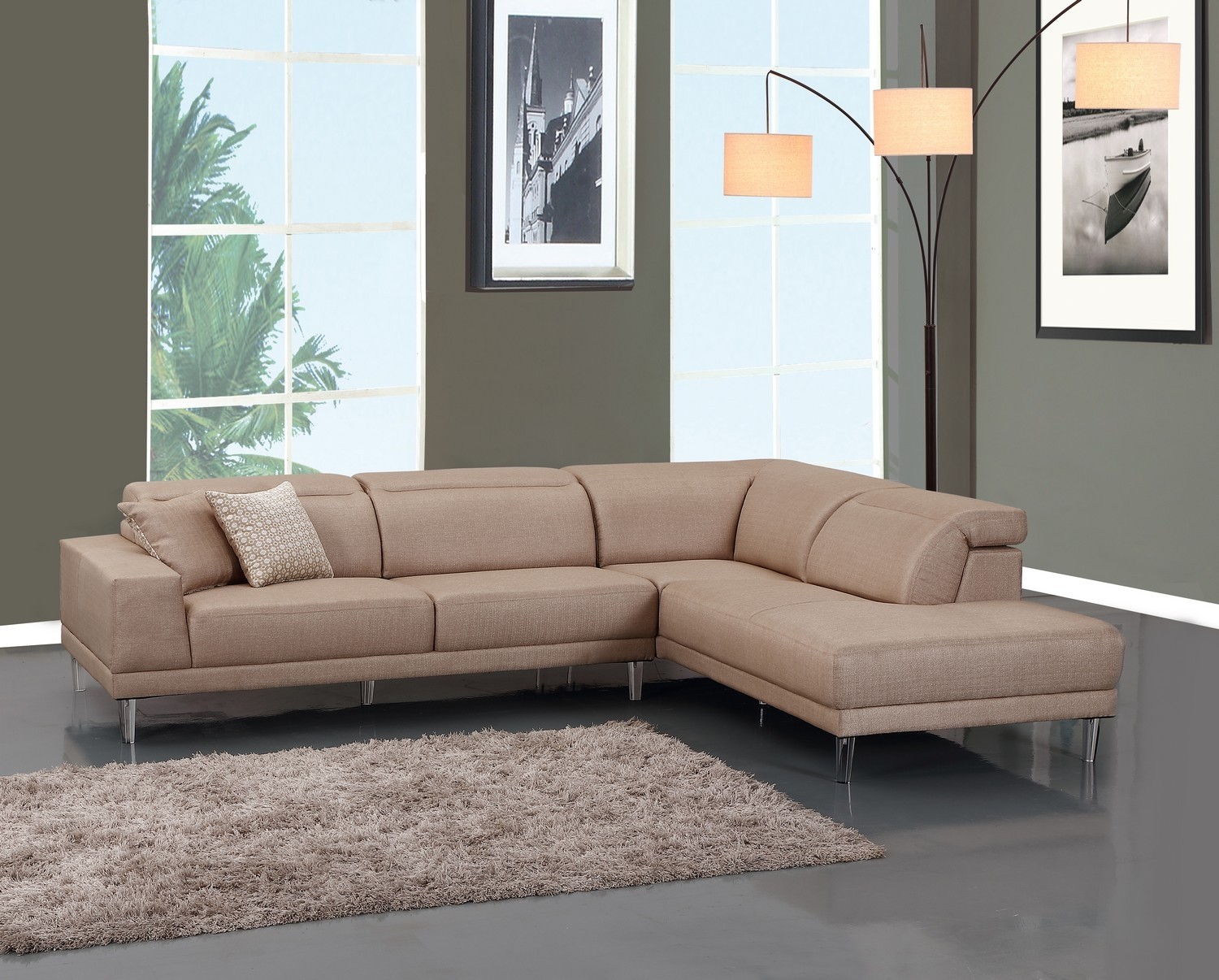 632 Beige RAF Sectional Sectionals