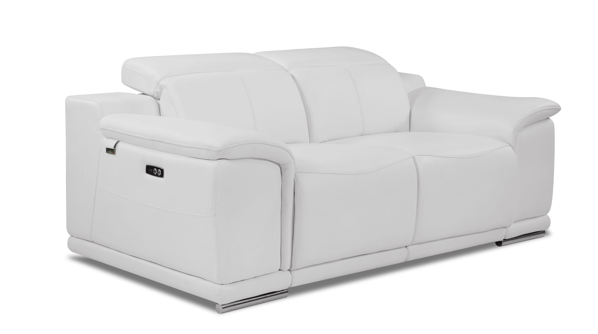 9762 White Power Reclining Loveseat Motion Divanitalia