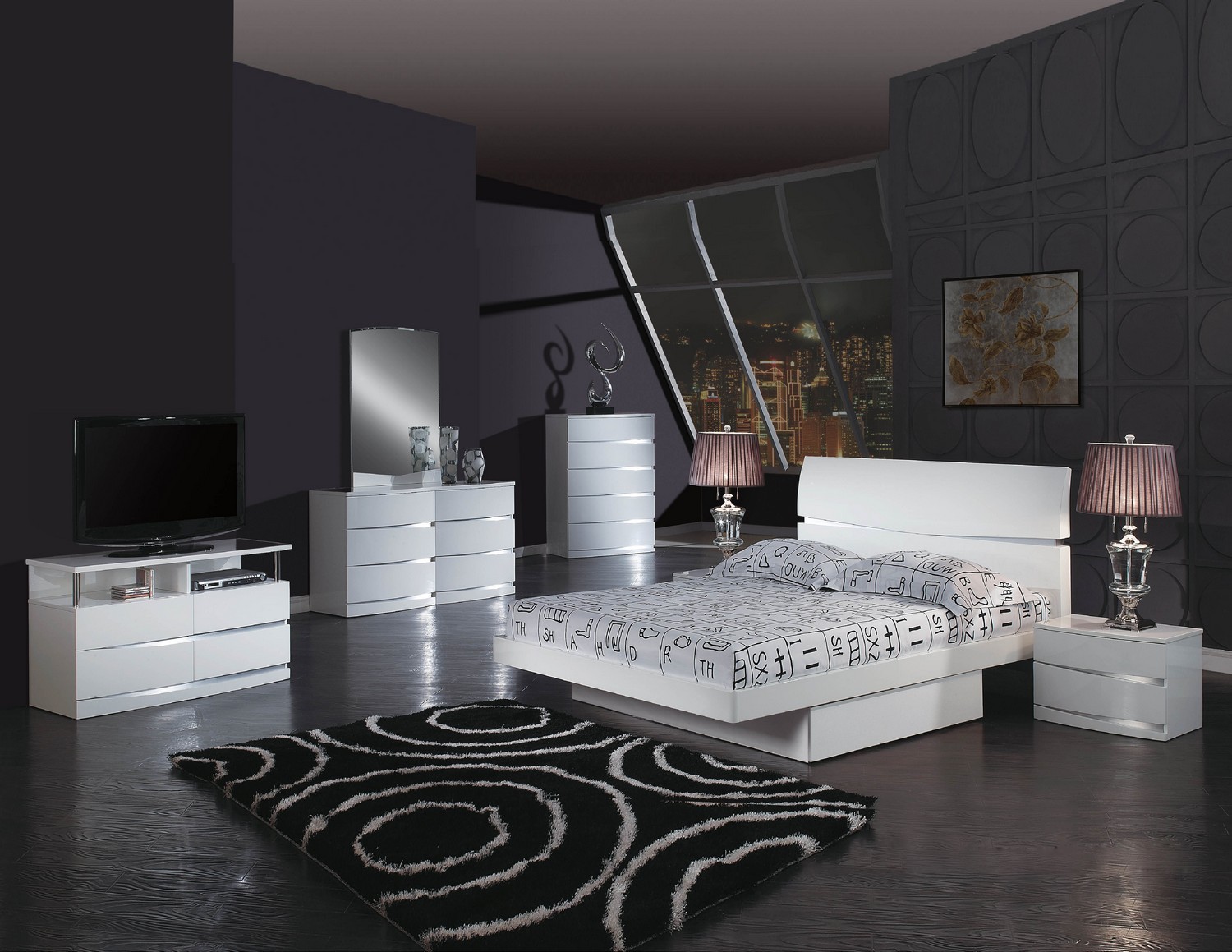 white and wenge bedroom furniture