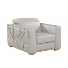1120 - Global United Light Grey Top Grain Italian Leather Chair