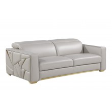 1120 - Global United Light Grey Top Grain Italian Leather Sofa