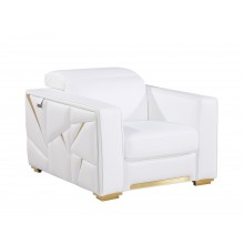 1120 - Global United White Top Grain Italian Leather Chair