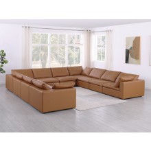 DivanItalia 1100 Cognac 10-Piece Sectional - Upholstered in Top-Grain Italian Leather