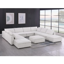 DivanItalia 1100 Light Grey 10-Piece Sectional with Chaise - Upholstered in Genuine Belfast Fabric