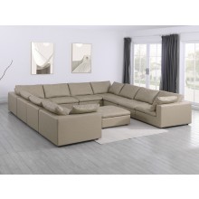 DivanItalia 1100 Beige 11-Piece Sectional - Upholstered in Top-Grain Italian Leather