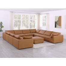 DivanItalia 1100 Cognac 11-Piece Sectional - Upholstered in Top-Grain Italian Leather