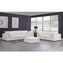 DivanItalia 1100 Light Grey 2-Piece Sofa Set with Ottoman - Upholstered in Genuine Belfast Fabric