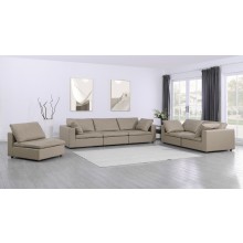 DivanItalia 1100 Beige 3-Piece Sofa Set - Upholstered in Top-Grain Italian Leather