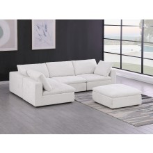 DivanItalia 1100 Light Grey 5-Piece 3-Seat Left Arm Facing Sectional - Upholstered in Genuine Belfast Fabric