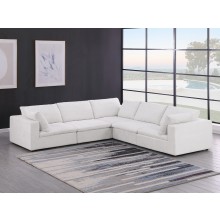 DivanItalia 1100 Light Grey 5-Piece Sectional - Upholstered in Genuine Belfast Fabric