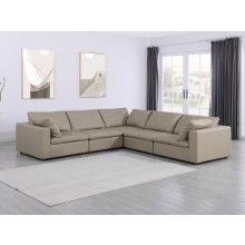 DivanItalia 1100 Beige 5-Piece Sectional - Upholstered in Top-Grain Italian Leather