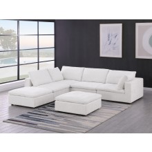 DivanItalia 1100 Light Grey 6-Piece Left Arm Facing Sectional - Upholstered in Genuine Belfast Fabric