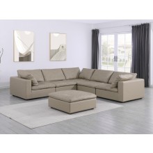DivanItalia 1100 Beige 6-Piece  Sectional - Upholstered in Top-Grain Italian Leather