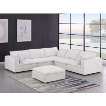DivanItalia 1100 Light Grey 6-Piece  Sectional - Upholstered in Genuine Belfast Fabric
