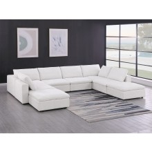 DivanItalia 1100 Light Grey 8-Piece Sectional with Chaise - Upholstered in Genuine Belfast Fabric