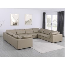 DivanItalia 1100 Beige 8-Piece Sectional - Upholstered in Top-Grain Italian Leather