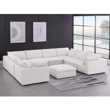 DivanItalia 1100 Light Grey 9-Piece Sectional - Upholstered in Genuine Belfast Fabric