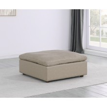 DivanItalia 1100 Beige Ottoman - Upholstered in Top-Grain Italian Leather